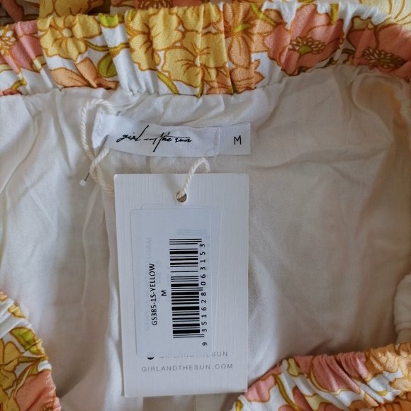 NWT Girl and The Sun Womens Yellow Floral Side Double Slit Maxi Skirts Size M - Picture 5 of 8